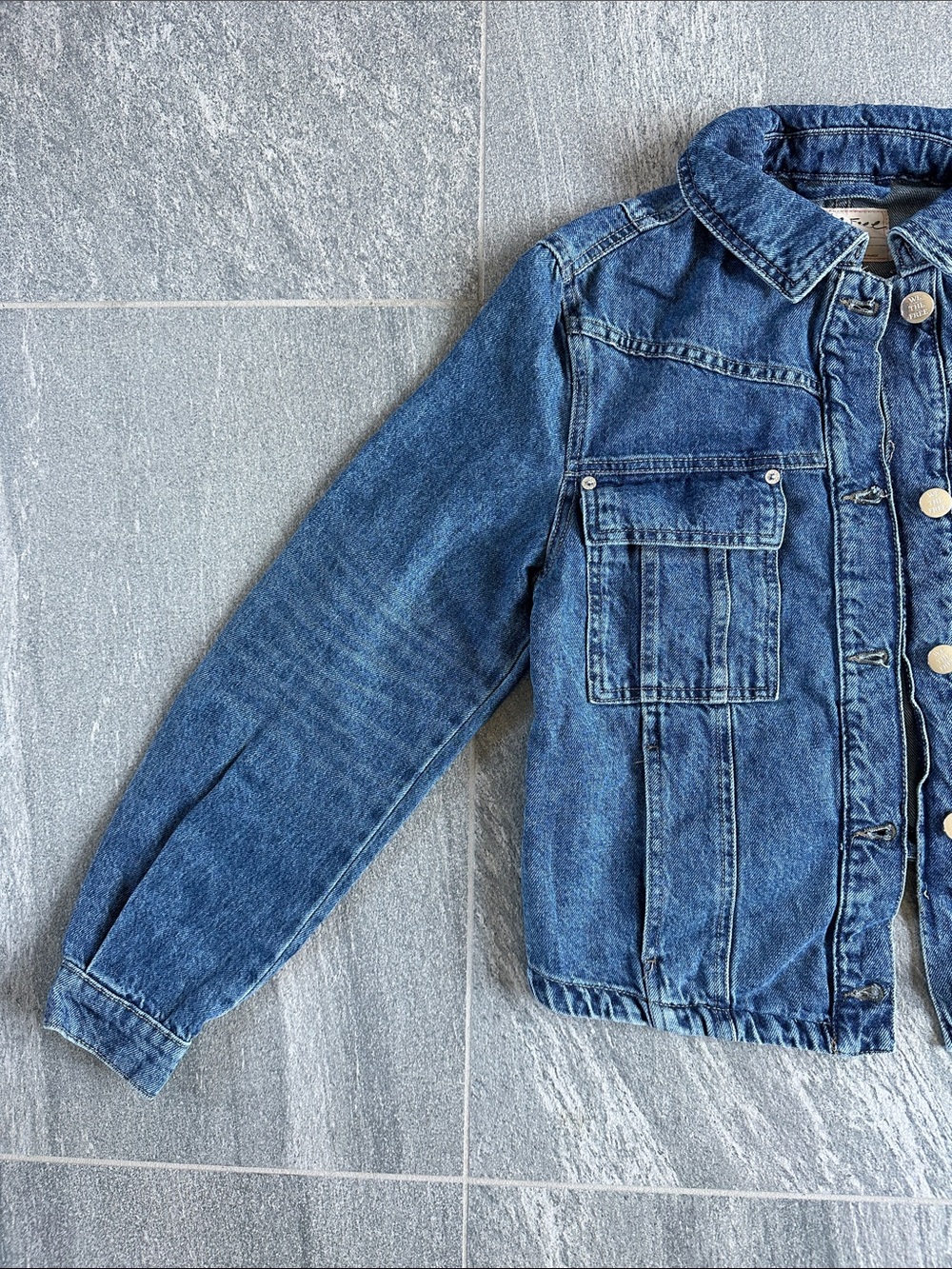 NWT Free People We The Free Jade Denim Jacket High low High Dove Medium wash S - Picture 9 of 16